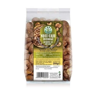 Горіхи кеш'ю цільні, обсмажені та підсолені, 200 г, Herbal Sana