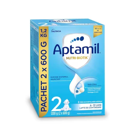Aptamil NUTRI-BIOTIK 2 сухе молоко, 1200 г, 6-12 місяців, Nutricia: ціни та характеристики