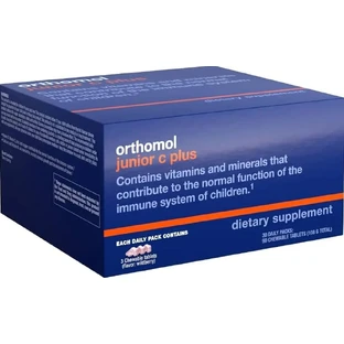 Ортомол Юниор С Плюс Orthomol Junior C Plus с ягодным вкусом для детей от 4 лет, 30 таблеток