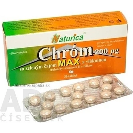 Naturica CHROM із зеленим чаєм та клітковиною 1×30 шт, табл (хром 35 мкг): ціни та характеристики