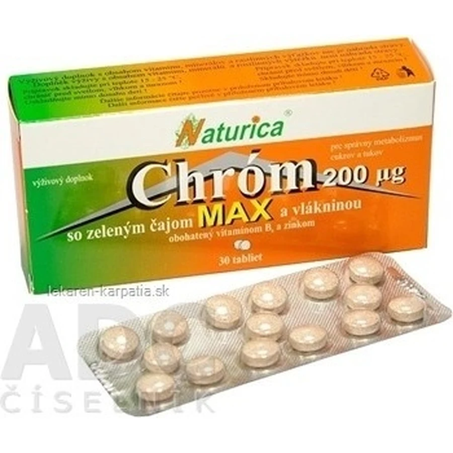 Naturica CHROM із зеленим чаєм та клітковиною 1×30 шт, табл (хром 35 мкг): ціни та характеристики