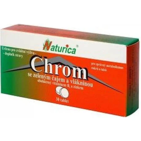 Naturica CHROM із зеленим чаєм та клітковиною 1×30 шт, табл (хром 35 мкг): ціни та характеристики