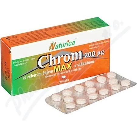 Naturica CHROM із зеленим чаєм та клітковиною 1×30 шт, табл (хром 35 мкг): ціни та характеристики