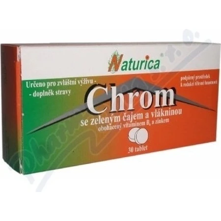 Naturica CHROM із зеленим чаєм та клітковиною 1×30 шт, табл (хром 35 мкг): ціни та характеристики