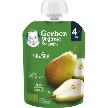 Gerber Органічна груша в мішечку 100% БІО 4м+ 16 х 90 г: ціни та характеристики
