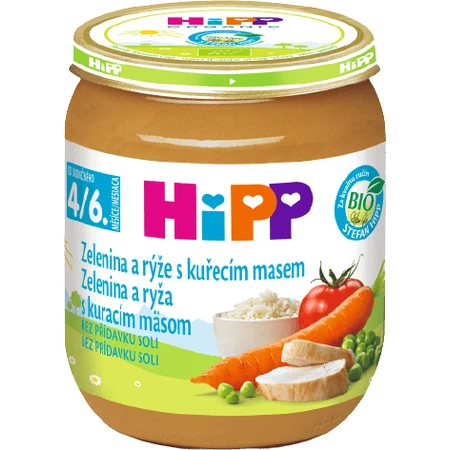 HiPP BIO Овощи и рис с курицей 125 г: цены и характеристики