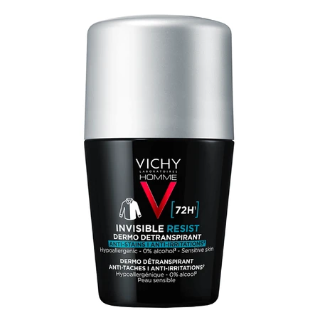 Vichy Homme Invisible Resist Dermo Антиперспирант против контрспирантов в ролл-оне, 50 мл: цены и характеристики