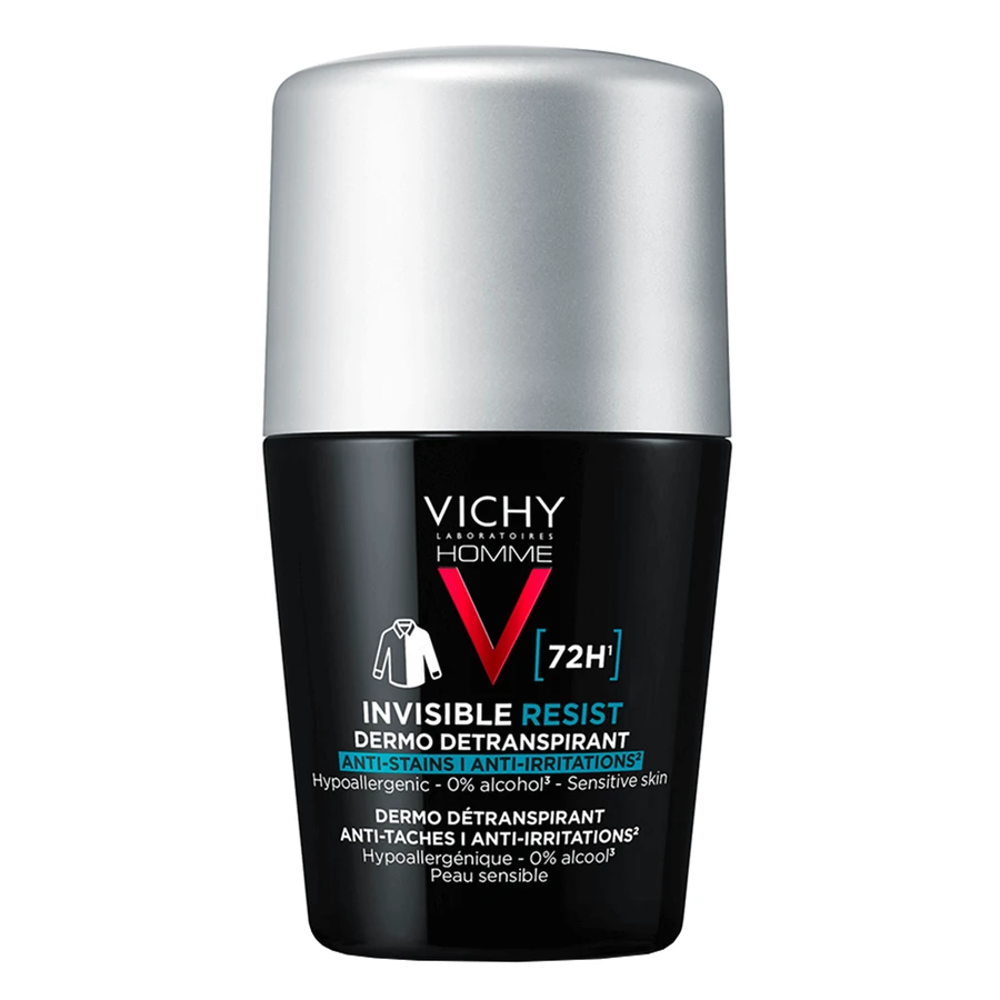 Vichy Homme Invisible Resist Dermo Антиперспирант против контрспирантов в ролл-оне, 50 мл: цены и характеристики