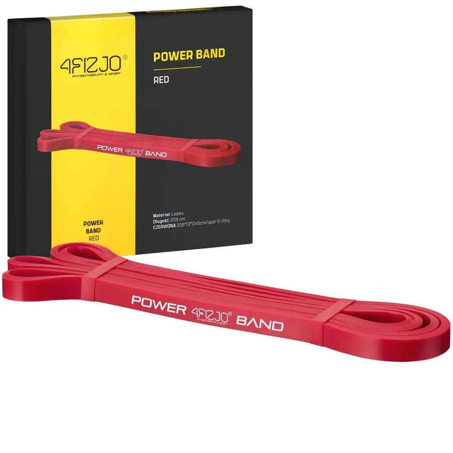 4Fizjo Power Band, резистивная лента для упражнений, красная, 6-10 кг: цены и характеристики