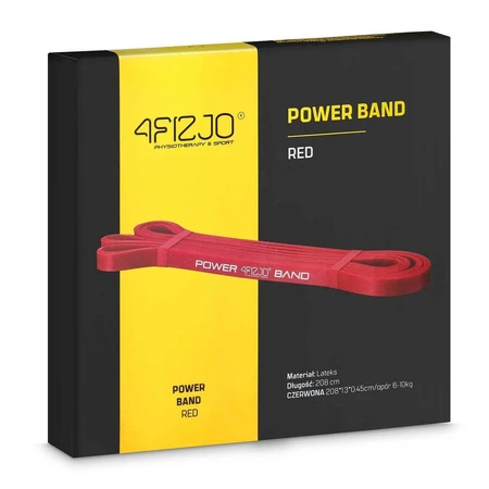 4Fizjo Power Band, резистивная лента для упражнений, красная, 6-10 кг: цены и характеристики