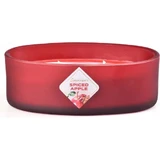 Emocio Скло кольорове 144×102×50 мм овальне 2 гноти Свічка ароматизована з пряним яблуком 1×1 шт, ароматична свічка