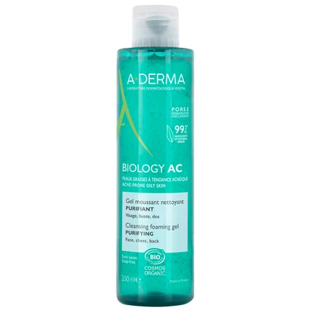 A-Derma Biology AC Foaming Purifying Очищуючий гель для вмивання, 200 мл: ціни та характеристики