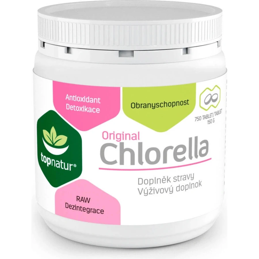 topnatur CHLORELLA Original 1×750 тбл, прісноводні водорості: ціни та характеристики