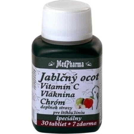 MedPharma ЯБЛУЧНИЙ КОКОС, ВІТАМІН С, КЛІТКОВИНА, ХРОМ 1×37 табл, APPLE COCONUT, VIT C, FIBR, CHROME: ціни та характеристики