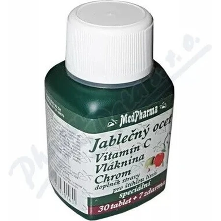 MedPharma ЯБЛУЧНИЙ КОКОС, ВІТАМІН С, КЛІТКОВИНА, ХРОМ 1×37 табл, APPLE COCONUT, VIT C, FIBR, CHROME: ціни та характеристики
