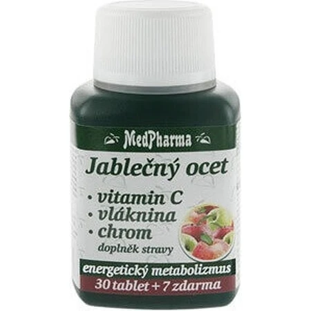 MedPharma ЯБЛУЧНИЙ КОКОС, ВІТАМІН С, КЛІТКОВИНА, ХРОМ 1×37 табл, APPLE COCONUT, VIT C, FIBR, CHROME: ціни та характеристики