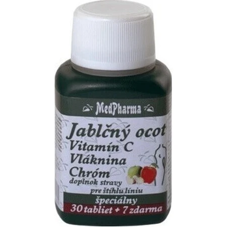 MedPharma ЯБЛУЧНИЙ КОКОС, ВІТАМІН С, КЛІТКОВИНА, ХРОМ 1×37 табл, APPLE COCONUT, VIT C, FIBR, CHROME: ціни та характеристики