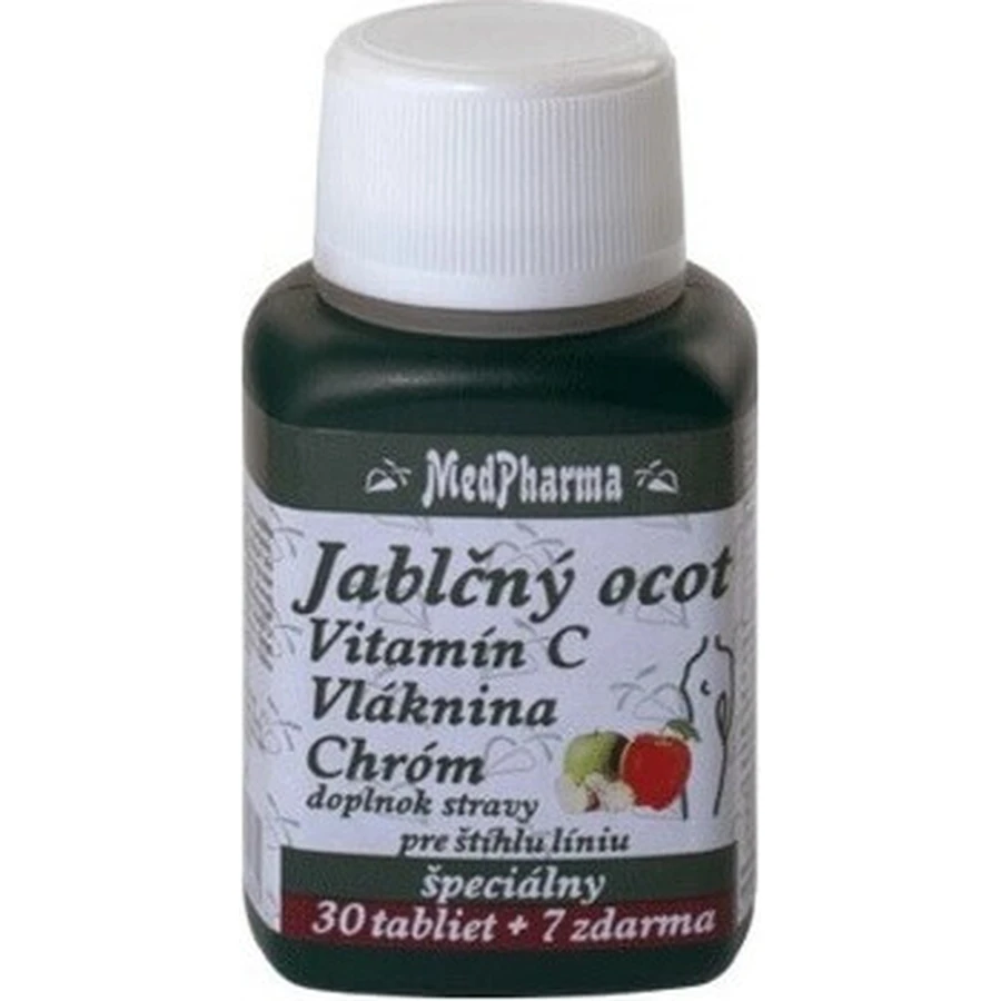 MedPharma ЯБЛУЧНИЙ КОКОС, ВІТАМІН С, КЛІТКОВИНА, ХРОМ 1×37 табл, APPLE COCONUT, VIT C, FIBR, CHROME: ціни та характеристики