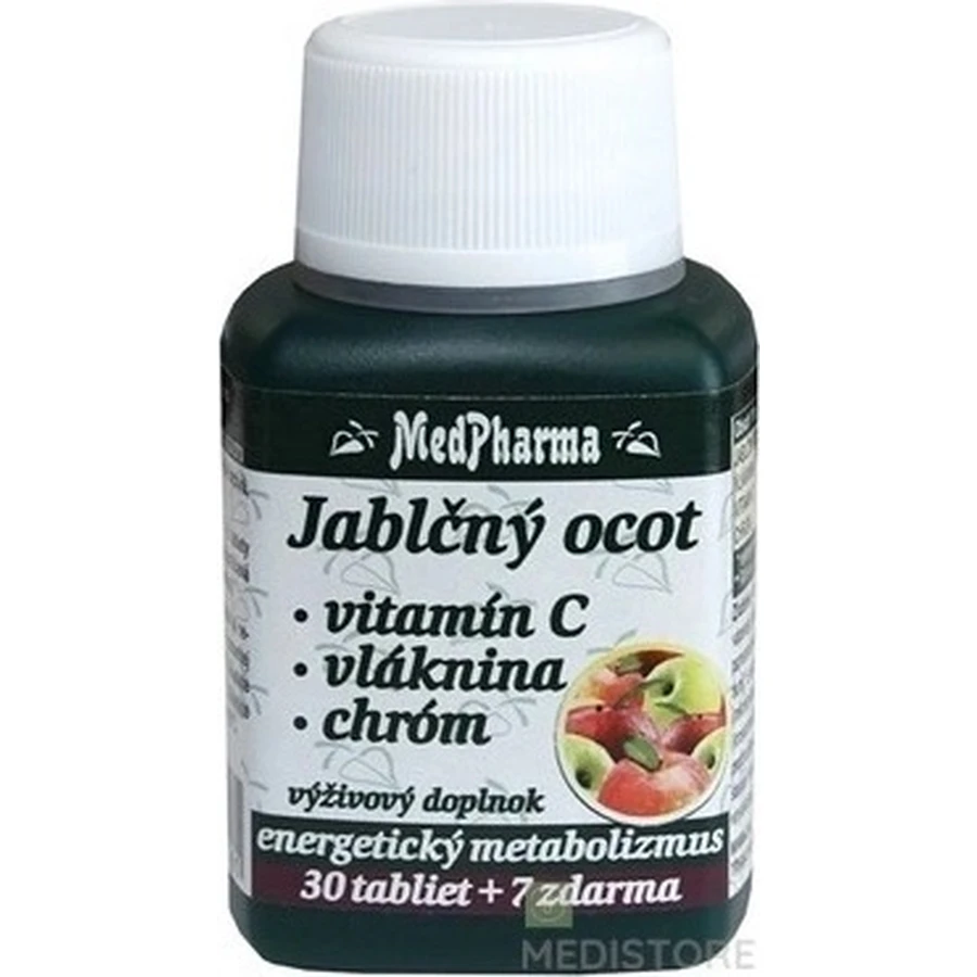 MedPharma ЯБЛУЧНИЙ КОКОС, ВІТАМІН С, КЛІТКОВИНА, ХРОМ 1×37 табл, APPLE COCONUT, VIT C, FIBR, CHROME: ціни та характеристики