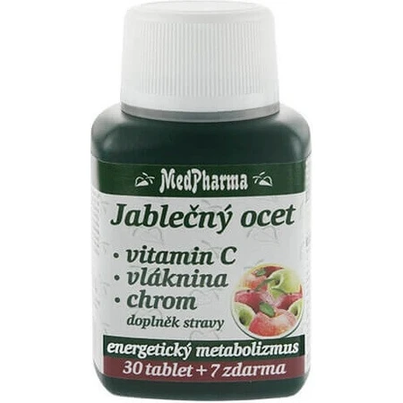 MedPharma ЯБЛУЧНИЙ КОКОС, ВІТАМІН С, КЛІТКОВИНА, ХРОМ 1×37 табл, APPLE COCONUT, VIT C, FIBR, CHROME: ціни та характеристики