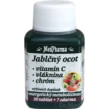 MedPharma ЯБЛУЧНИЙ КОКОС, ВІТАМІН С, КЛІТКОВИНА, ХРОМ 1×37 табл, APPLE COCONUT, VIT C, FIBR, CHROME: ціни та характеристики