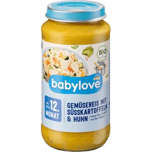 Рисовое меню Babylove ECO с курицей и сладким картофелем, 12+, 250 г