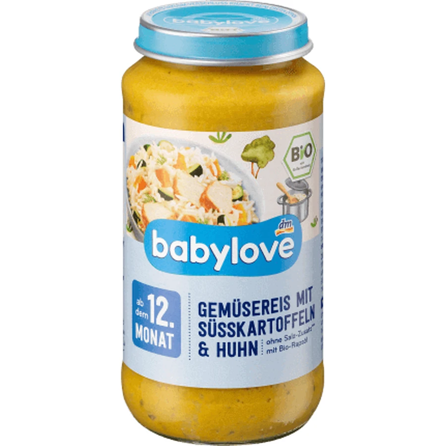 Babylove ЕКО-меню з куркою та рисом з бататом і картоплею, 12+, 250 г: ціни та характеристики