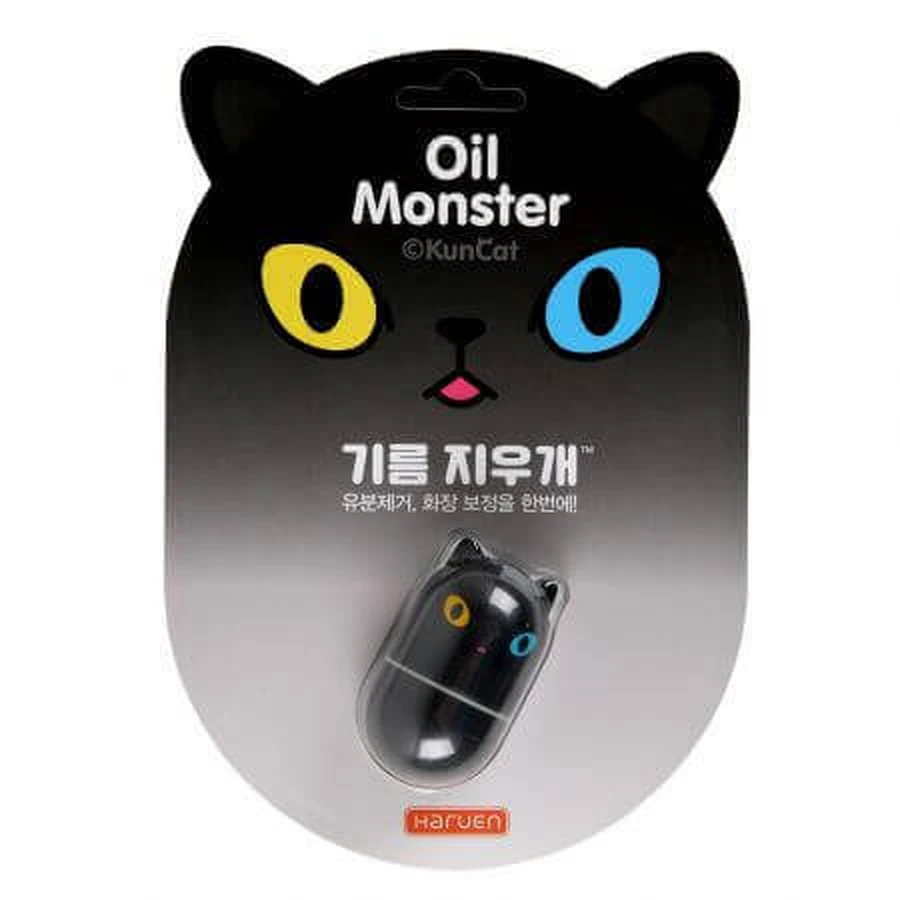 Масажер для обличчя з вулканічним каменем Oil Monster Matte Black, 1 шт, Haruen: ціни та характеристики