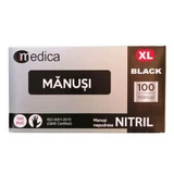 Черные неопудренные нитриловые перчатки, XL, 100 штук, Medica
