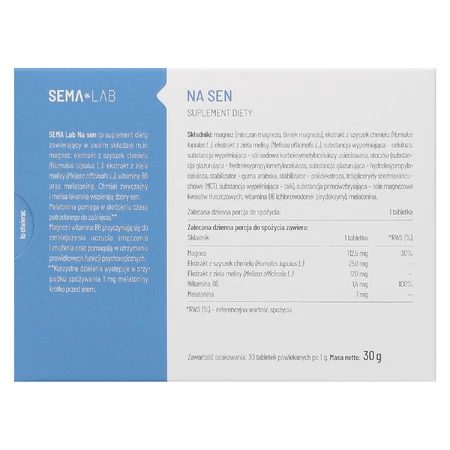 SEMA Lab Na Sen, 30 таблеток, вкритих плівковою оболонкою: ціни та характеристики