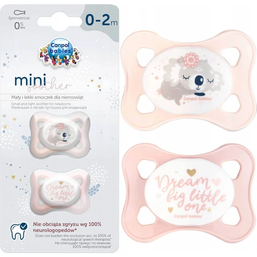 Пустышка SLEEPY KOALA силиконовая, симметричная MINI 0-2м рука 1×2 шт, пустышка: цены и характеристики