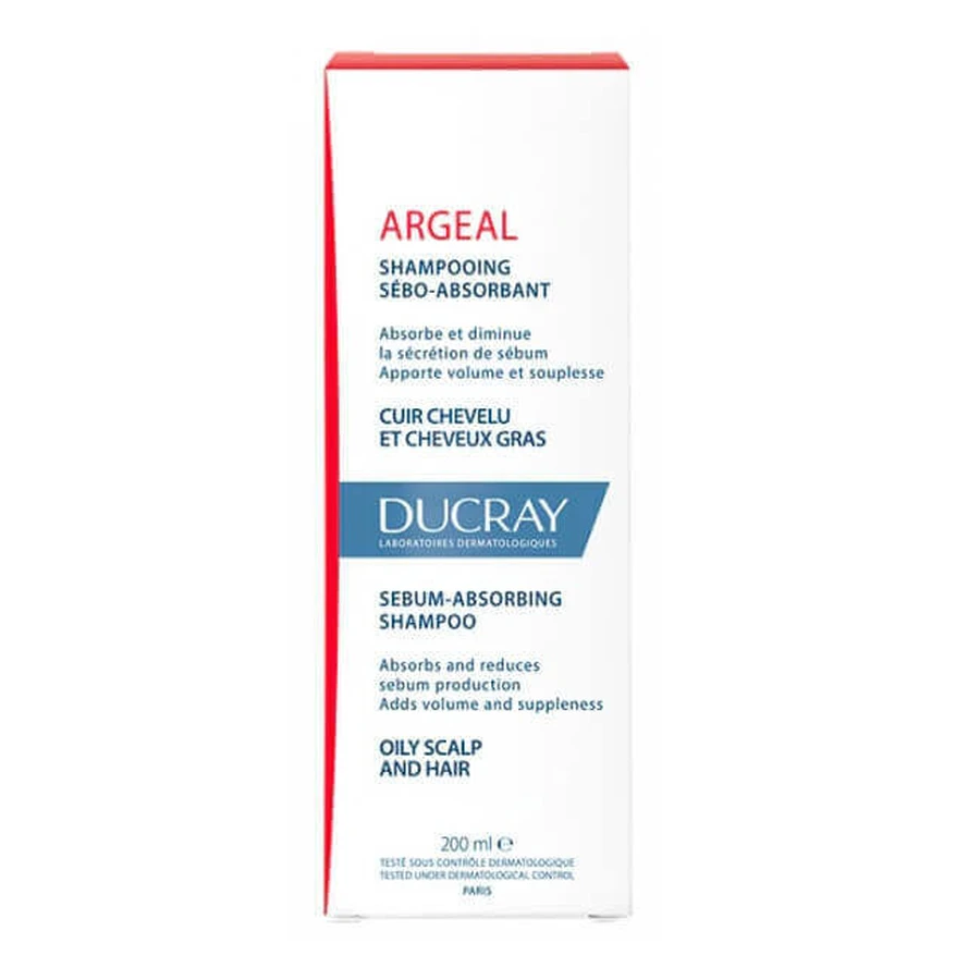 Крем-шампунь для жирных волос Argeal, поглощающий себум, 200 мл, Ducray: цены и характеристики