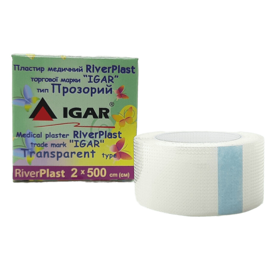 Пластир медичний Igar RiverPlast прозорий на поліетиленовій основі, 2 см х 500 см, 1 шт.: ціни та характеристики