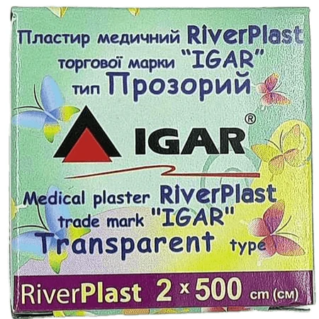 Пластир медичний Igar RiverPlast прозорий на поліетиленовій основі, 2 см х 500 см, 1 шт.: ціни та характеристики