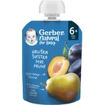 Gerber Натуральний пакетик груша та слива 6м+ 90 г: ціни та характеристики