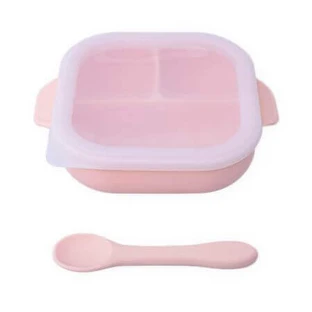 Тарілка з присоскою, кришкою та силіконовою ложкою, Pink Pal, Oaki