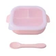 Тарелка с присоской, крышкой и силиконовой ложкой, Pink Pal, Oaki