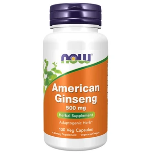 Now Foods Американский женьшень 500 мг, американский женьшень, 100 веганских капсул