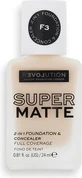 Revolution Relove, Supermatte Foundation F3, макияж 1×24 мл, макияж
