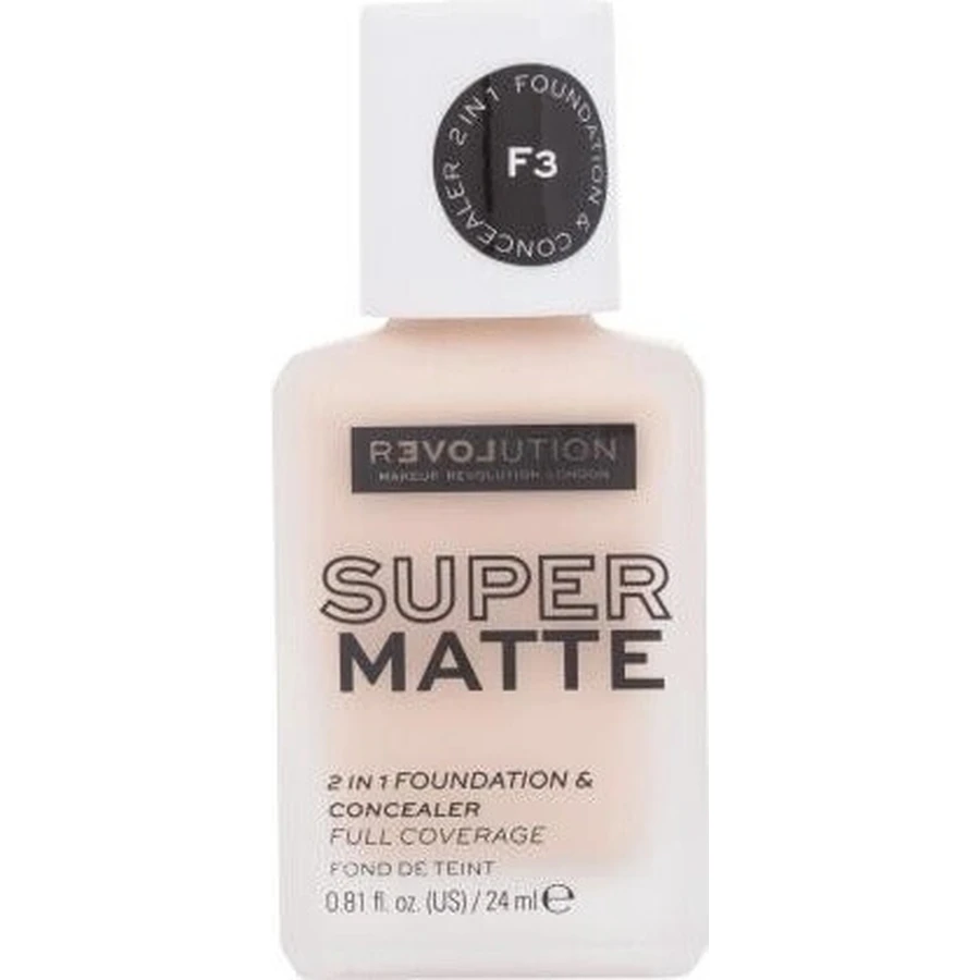 Revolution Relove, Тональна основа під макіяж Supermatte F3, 1×24 мл, макіяж: ціни та характеристики