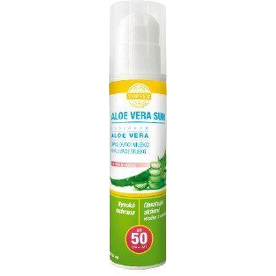 Сонцезахисний лосьйон Topvet Алое вера SPF 50 200 мл: ціни та характеристики