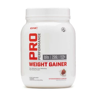 Gnc Pro Performance Weight Gainer, Протеиновая формула набора веса со вкусом клубники, 1098 Г