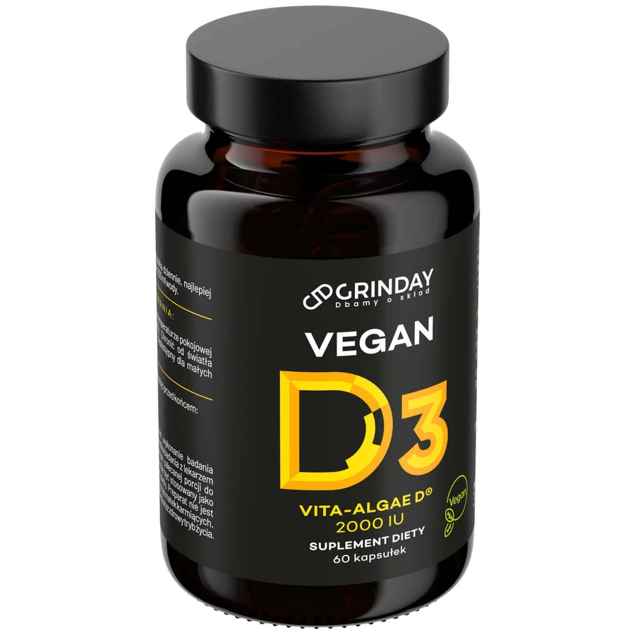 Grinday Vegan D3, веганский витамин D3 2000 МЕ, 60 капсул: цены и характеристики