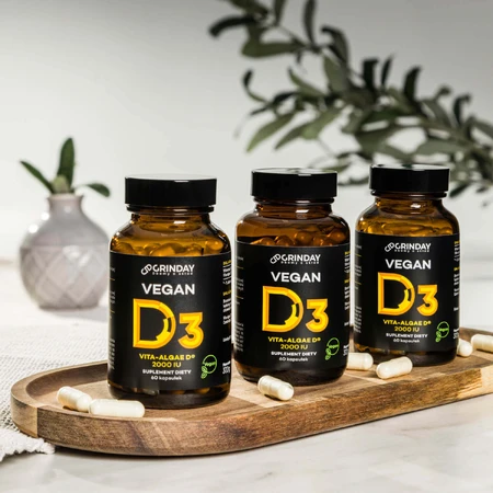 Grinday Vegan D3, веганский витамин D3 2000 МЕ, 60 капсул: цены и характеристики