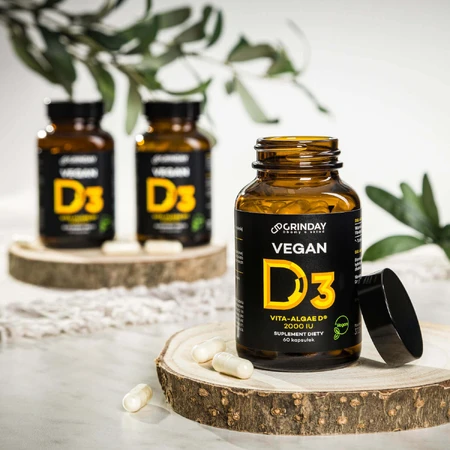 Grinday Vegan D3, веганский витамин D3 2000 МЕ, 60 капсул: цены и характеристики