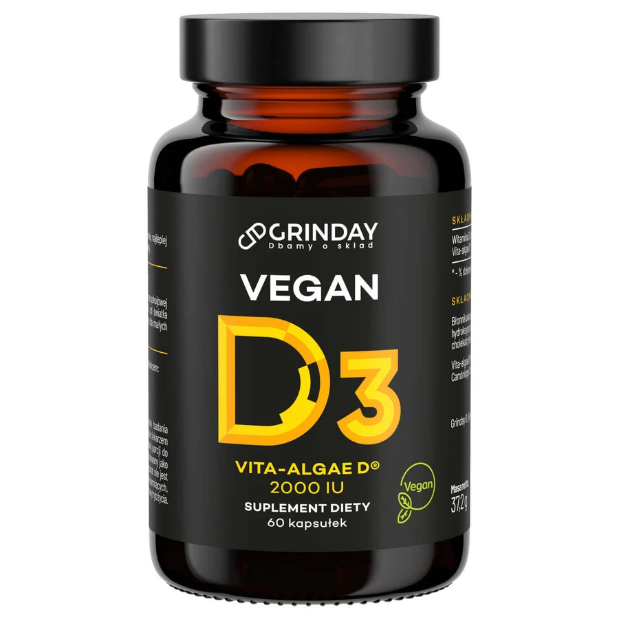 Grinday Vegan D3, веганский витамин D3 2000 МЕ, 60 капсул: цены и характеристики