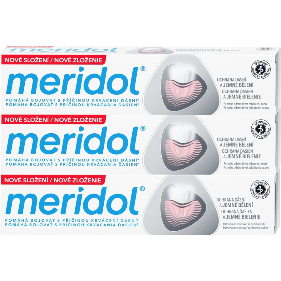 Meridol® Защита десен и нежное отбеливание Зубная паста для защиты десен и нежного отбеливания 3 x 75 мл: цены и характеристики