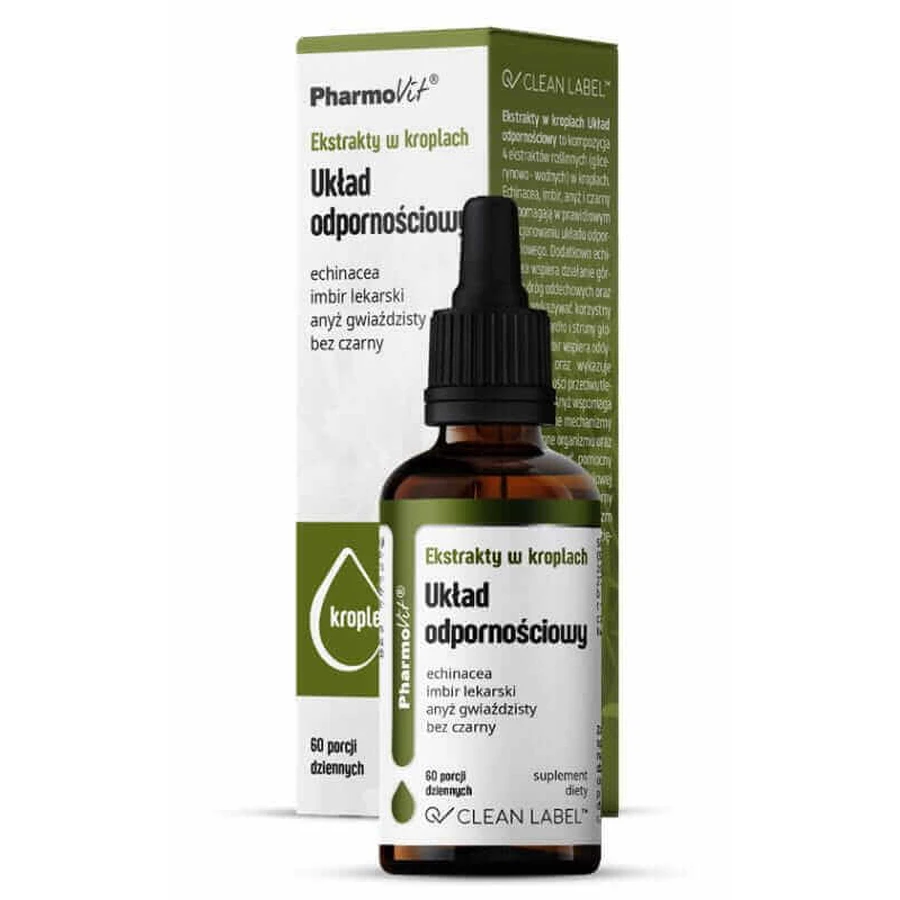 Екстракти в краплях для імунної системи 30 мл Pharmovit Clean Label: ціни та характеристики