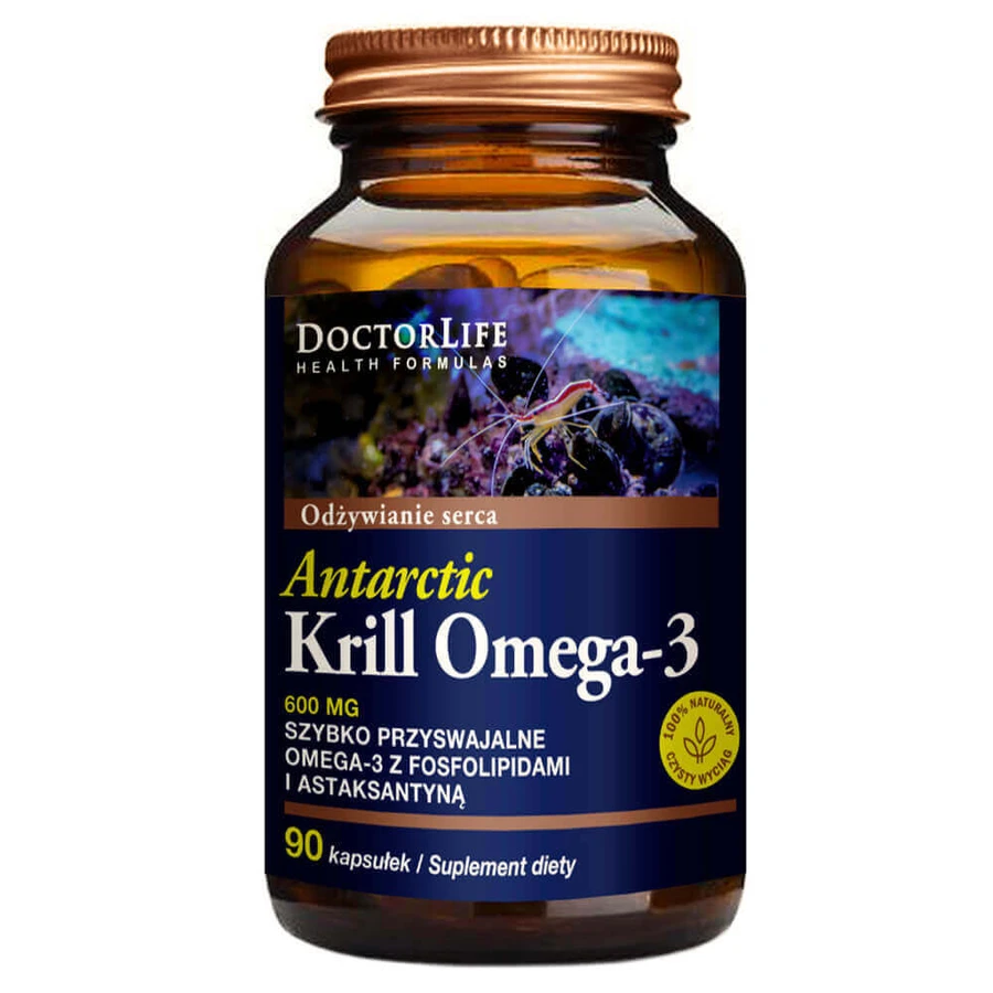 Doctor Life Antarctic Krill Omega-3, масло антарктического криля, 90 капсул: цены и характеристики