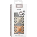 BIBS Supreme Силіконові ортодонтичні пустушки, 2 роки, ваніль/темний дуб 2 шт.: ціни та характеристики
